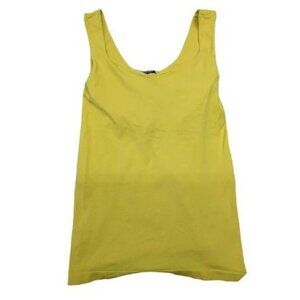 Bebe Yellow Nylon Scoop Neck Low Back Bra Stretch Tank Top Women's Shirt Size M